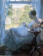 Melchers, Gari Julius Young Woman Sewing oil on canvas